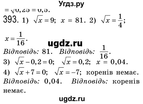 ГДЗ (Решебник №2) по алгебре 8 класс Мерзляк А.Г. / вправи номер / 393
