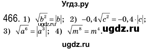 ГДЗ (Решебник №2) по алгебре 8 класс Мерзляк А.Г. / вправи номер / 466
