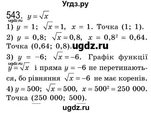 ГДЗ (Решебник №2) по алгебре 8 класс Мерзляк А.Г. / вправи номер / 543