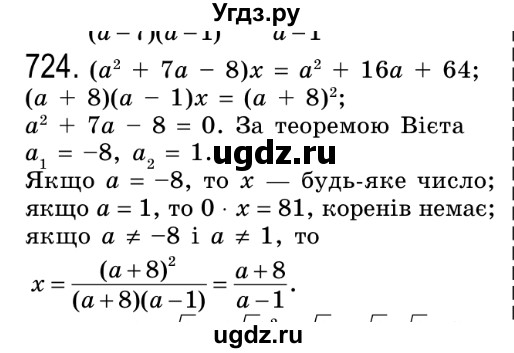ГДЗ (Решебник №2) по алгебре 8 класс Мерзляк А.Г. / вправи номер / 724