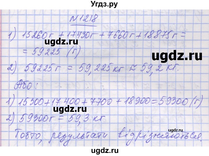 ГДЗ (Решебник №1) по математике 5 класс Истер О.С. / вправа номер / 1218