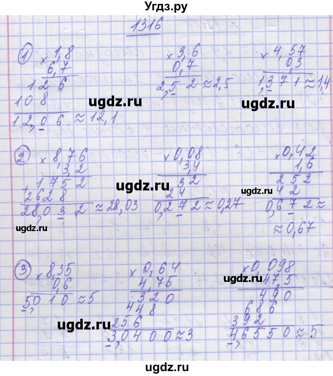 ГДЗ (Решебник №1) по математике 5 класс Истер О.С. / вправа номер / 1316