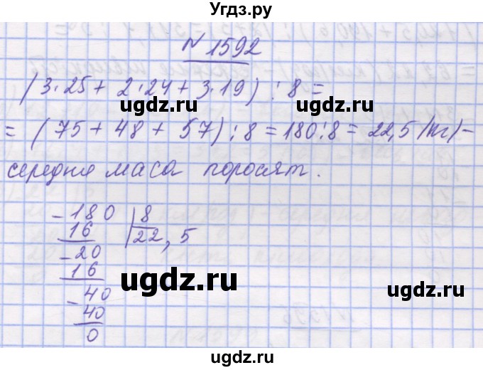 ГДЗ (Решебник №1) по математике 5 класс Истер О.С. / вправа номер / 1592