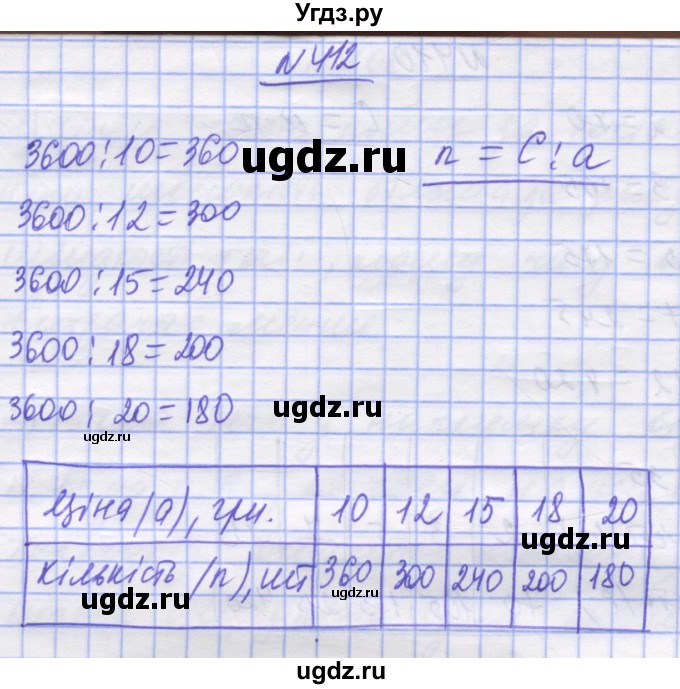 ГДЗ (Решебник №1) по математике 5 класс Истер О.С. / вправа номер / 412