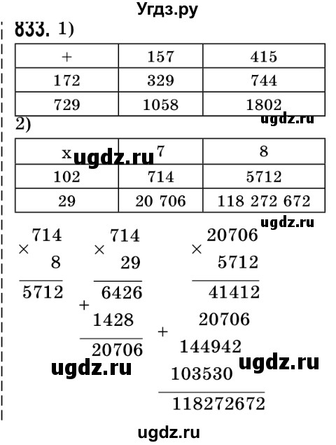 ГДЗ (Решебник №2) по математике 5 класс Истер О.С. / вправа номер / 833