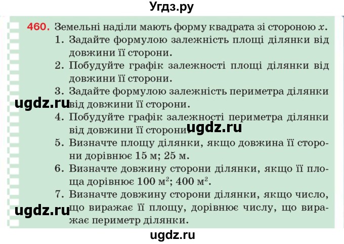 ГДЗ (Учебник) по алгебре 8 класс Тарасенкова Н.А. / вправа номер / 460