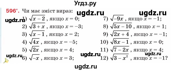 ГДЗ (Учебник) по алгебре 8 класс Тарасенкова Н.А. / вправа номер / 596