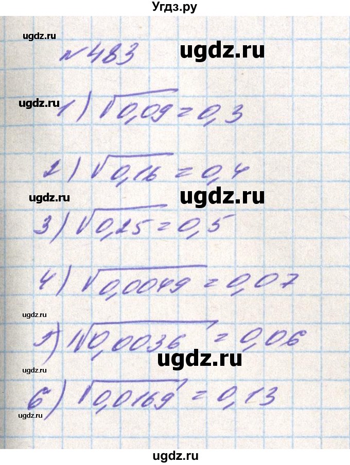 ГДЗ (Решебник) по алгебре 8 класс Тарасенкова Н.А. / вправа номер / 483