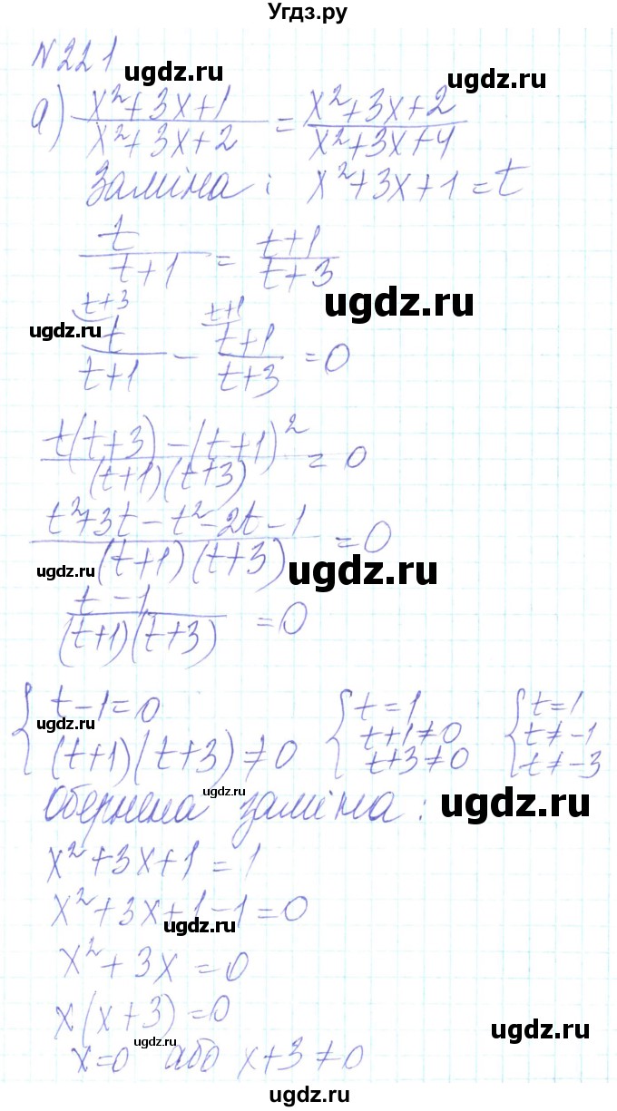 ГДЗ (Решебник) по алгебре 8 класс Кравчук В.Р. / вправа / 221