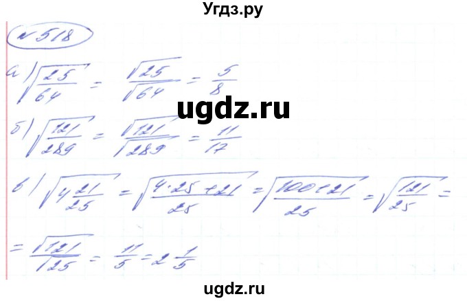 ГДЗ (Решебник) по алгебре 8 класс Кравчук В.Р. / вправа / 518