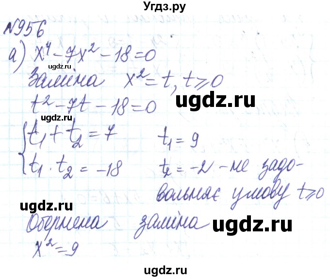 ГДЗ (Решебник) по алгебре 8 класс Кравчук В.Р. / вправа / 956