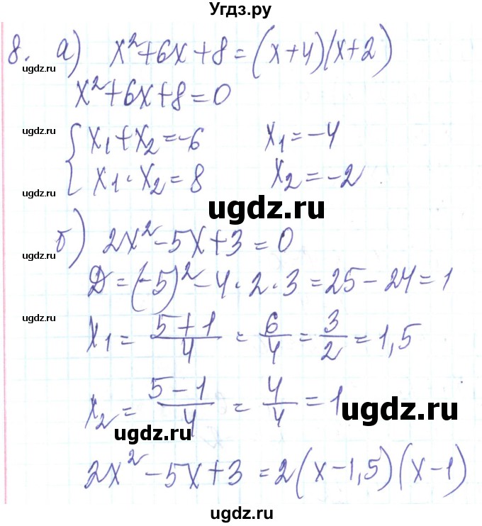 ГДЗ (Решебник) по алгебре 8 класс Кравчук В.Р. / задания для самопроверки / завдання №5 / 8