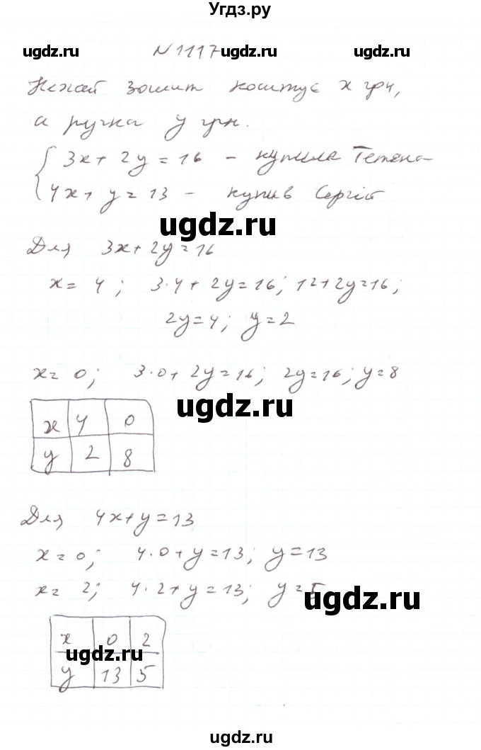 ГДЗ (Решебник) по алгебре 7 класс Тарасенкова Н.А. / вправа номер / 1117