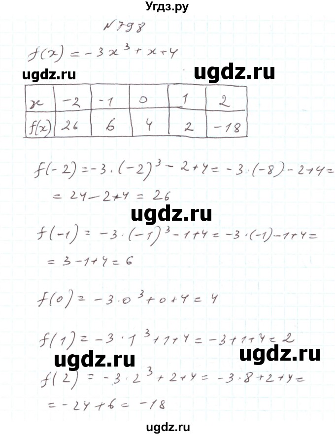 ГДЗ (Решебник) по алгебре 7 класс Тарасенкова Н.А. / вправа номер / 798