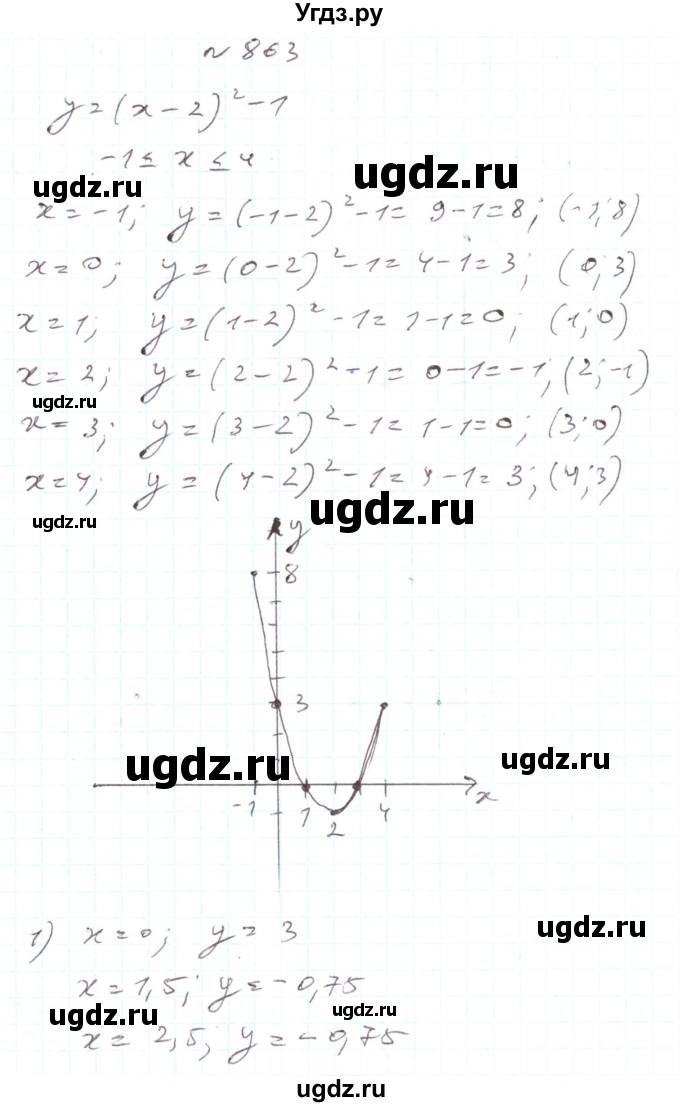 ГДЗ (Решебник) по алгебре 7 класс Тарасенкова Н.А. / вправа номер / 863