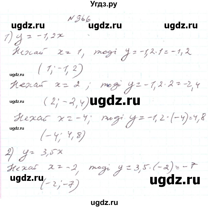 ГДЗ (Решебник) по алгебре 7 класс Тарасенкова Н.А. / вправа номер / 966