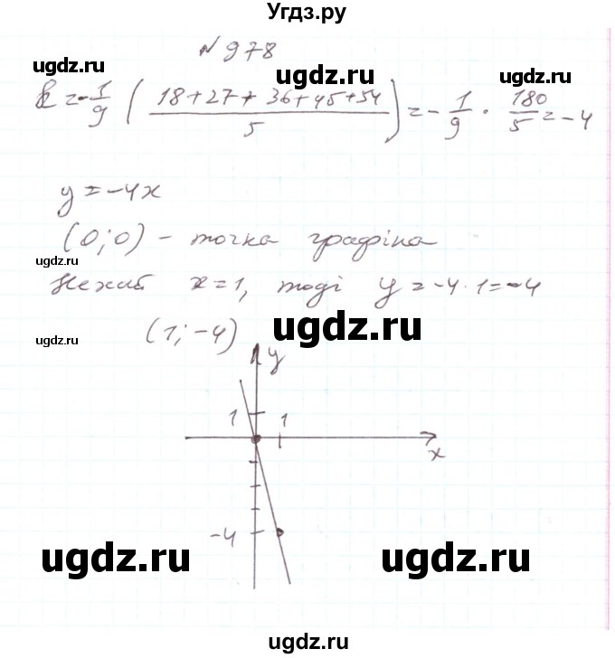 ГДЗ (Решебник) по алгебре 7 класс Тарасенкова Н.А. / вправа номер / 978