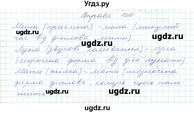ГДЗ (Решебник) по украинскому языку 5 класс Ермоленко С.Я. / вправа номер / 100