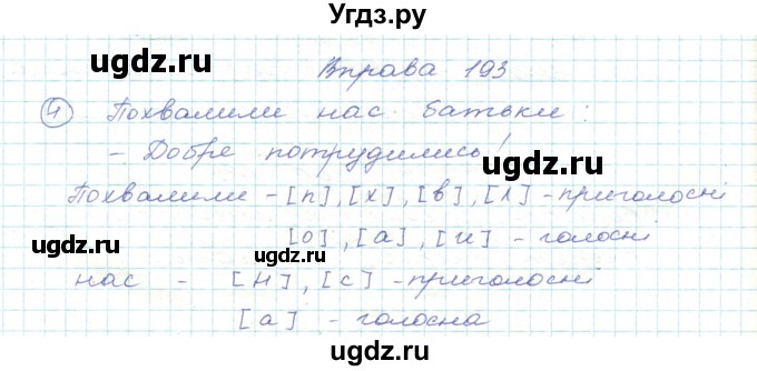 ГДЗ (Решебник) по украинскому языку 5 класс Ермоленко С.Я. / вправа номер / 193