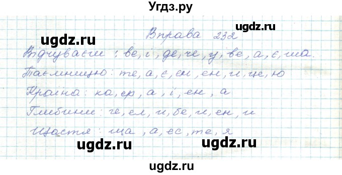 ГДЗ (Решебник) по украинскому языку 5 класс Ермоленко С.Я. / вправа номер / 232