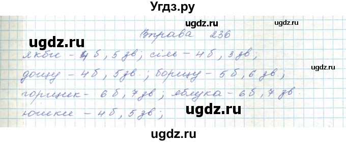 ГДЗ (Решебник) по украинскому языку 5 класс Ермоленко С.Я. / вправа номер / 236