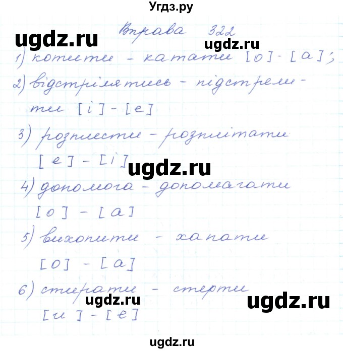 ГДЗ (Решебник) по украинскому языку 5 класс Ермоленко С.Я. / вправа номер / 322