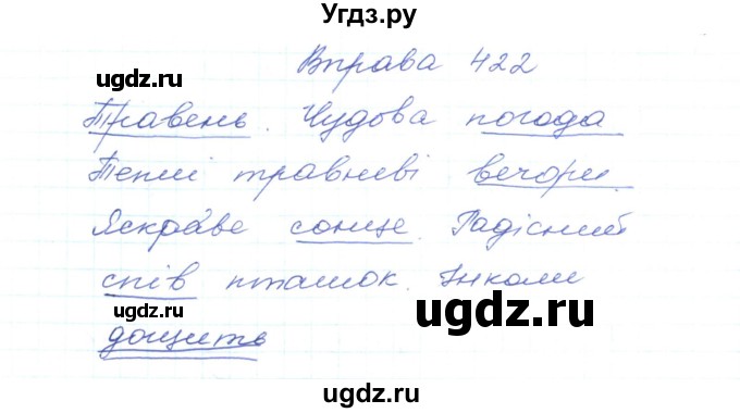 ГДЗ (Решебник) по украинскому языку 5 класс Ермоленко С.Я. / вправа номер / 422