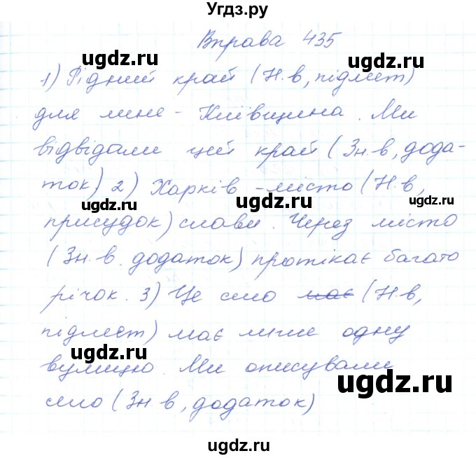 ГДЗ (Решебник) по украинскому языку 5 класс Ермоленко С.Я. / вправа номер / 435