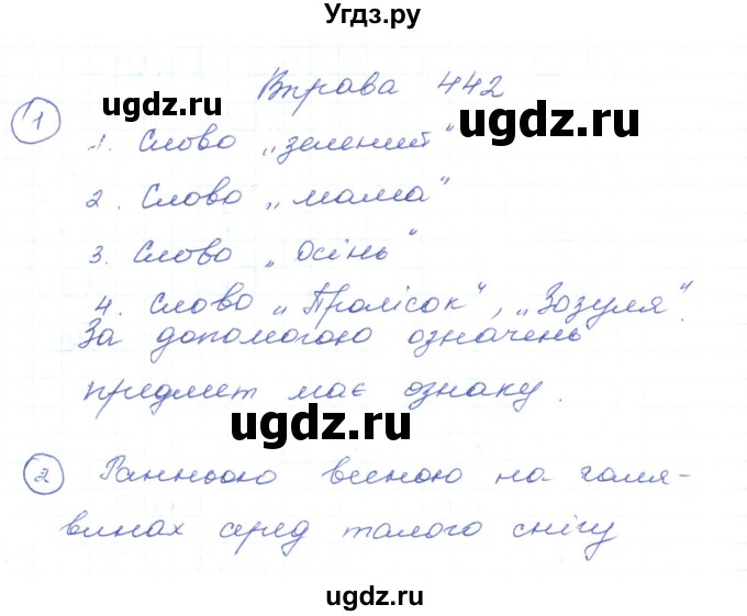 ГДЗ (Решебник) по украинскому языку 5 класс Ермоленко С.Я. / вправа номер / 442