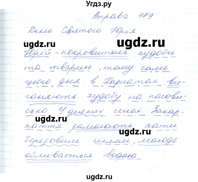 ГДЗ (Решебник) по украинскому языку 5 класс Ермоленко С.Я. / вправа номер / 489