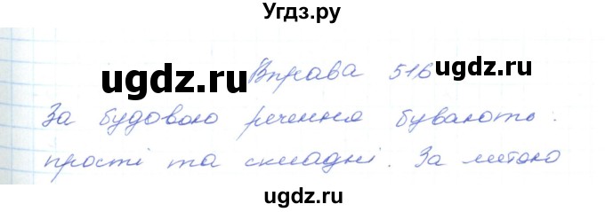 ГДЗ (Решебник) по украинскому языку 5 класс Ермоленко С.Я. / вправа номер / 516