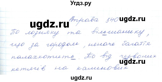 ГДЗ (Решебник) по украинскому языку 5 класс Ермоленко С.Я. / вправа номер / 540