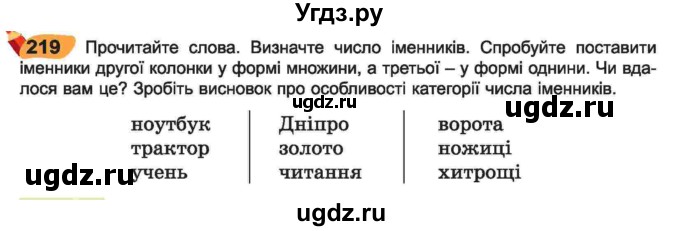 ГДЗ (Учебник) по украинскому языку 6 класс Заболотний О.В. / вправа номер / 219