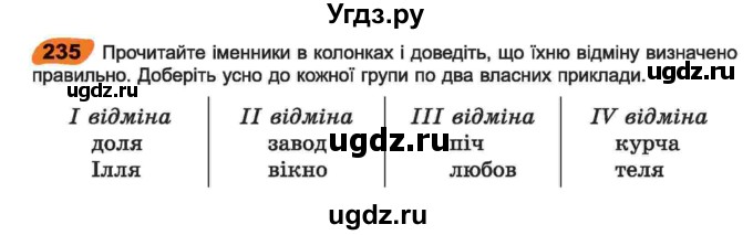 ГДЗ (Учебник) по украинскому языку 6 класс Заболотний О.В. / вправа номер / 235