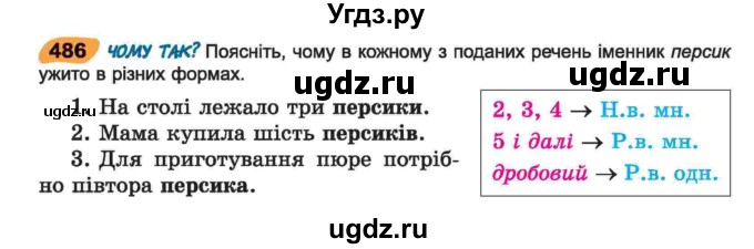 ГДЗ (Учебник) по украинскому языку 6 класс Заболотний О.В. / вправа номер / 486