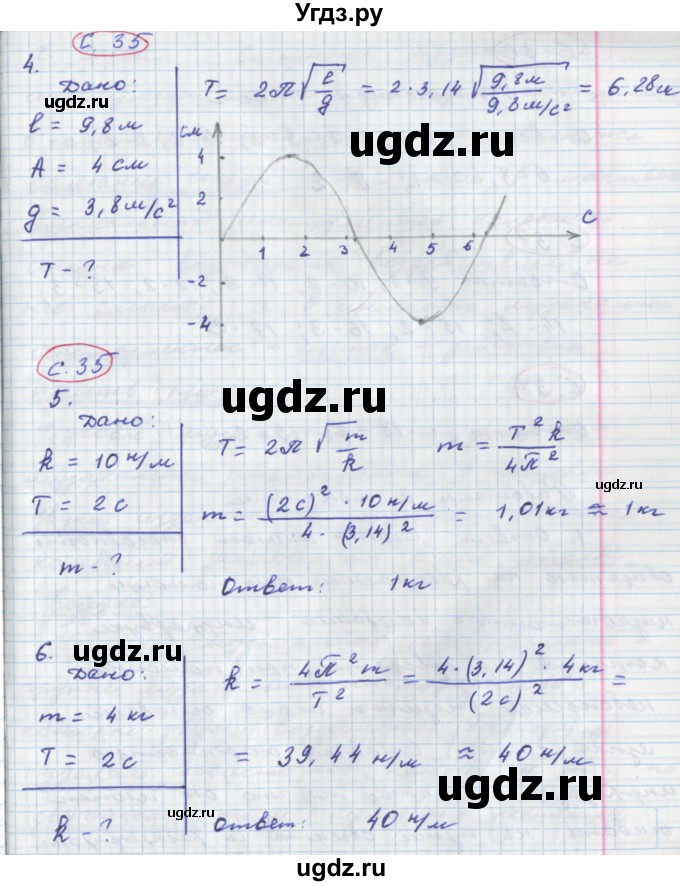 ГДЗ (Решебник) по физике 9 класс (тетрадь-тренажёр) Артеменков Д.А. / страница / 35