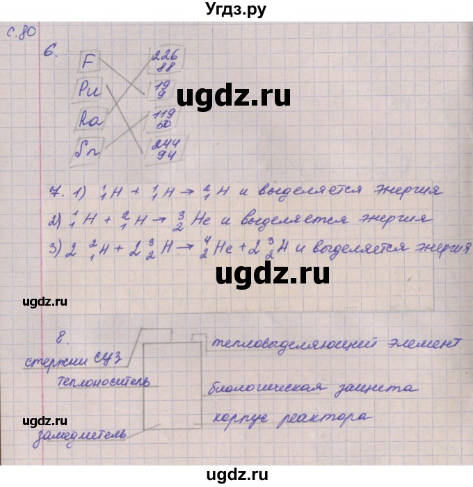 ГДЗ (Решебник) по физике 9 класс (тетрадь-тренажёр) Артеменков Д.А. / страница / 80