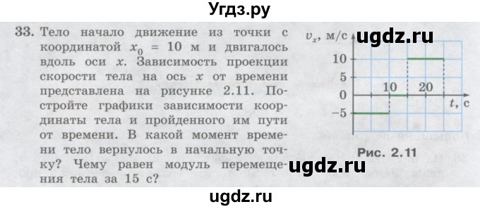 ГДЗ (Учебник) по физике 10 класс Генденштейн Л.Э. / параграф 2 номер / 33