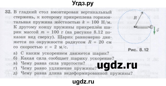 ГДЗ (Учебник) по физике 10 класс Генденштейн Л.Э. / параграф 8 номер / 32