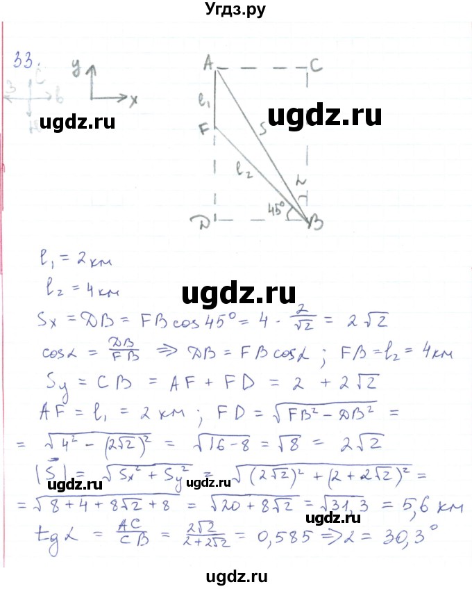 ГДЗ (Решебник) по физике 10 класс Генденштейн Л.Э. / параграф 1 номер / 33