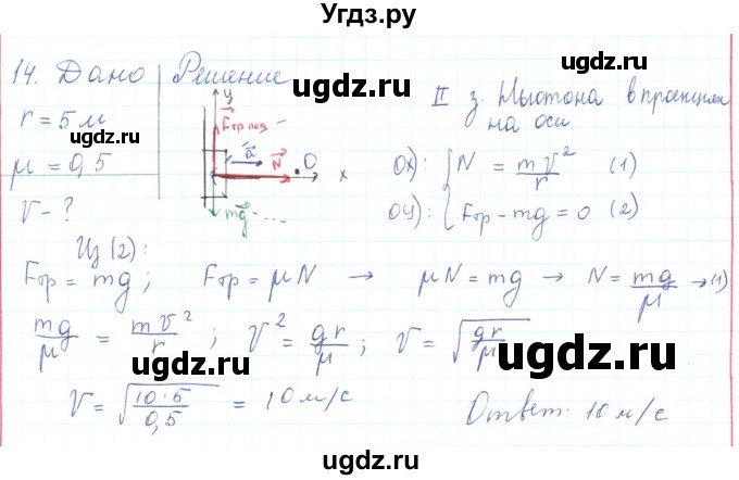 ГДЗ (Решебник) по физике 10 класс Генденштейн Л.Э. / параграф 11 номер / 14