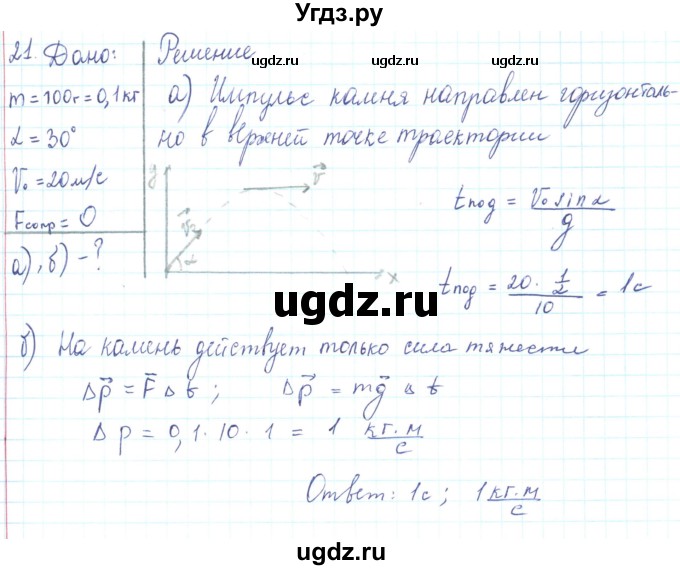 ГДЗ (Решебник) по физике 10 класс Генденштейн Л.Э. / параграф 13 номер / 21