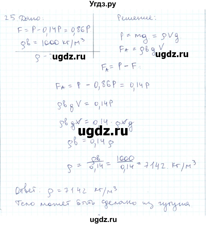 ГДЗ (Решебник) по физике 10 класс Генденштейн Л.Э. / параграф 24 номер / 25