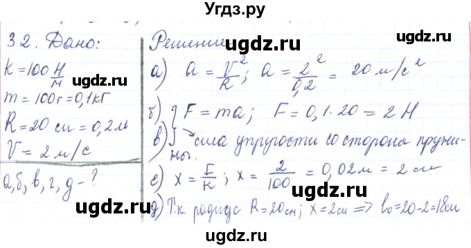 ГДЗ (Решебник) по физике 10 класс Генденштейн Л.Э. / параграф 8 номер / 32