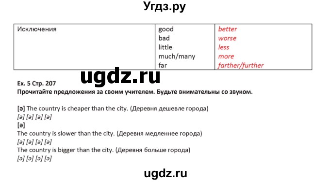 ГДЗ (Решебник) по английскому языку 5 класс Абдышева Ч.А. / страница номер / 207(продолжение 2)