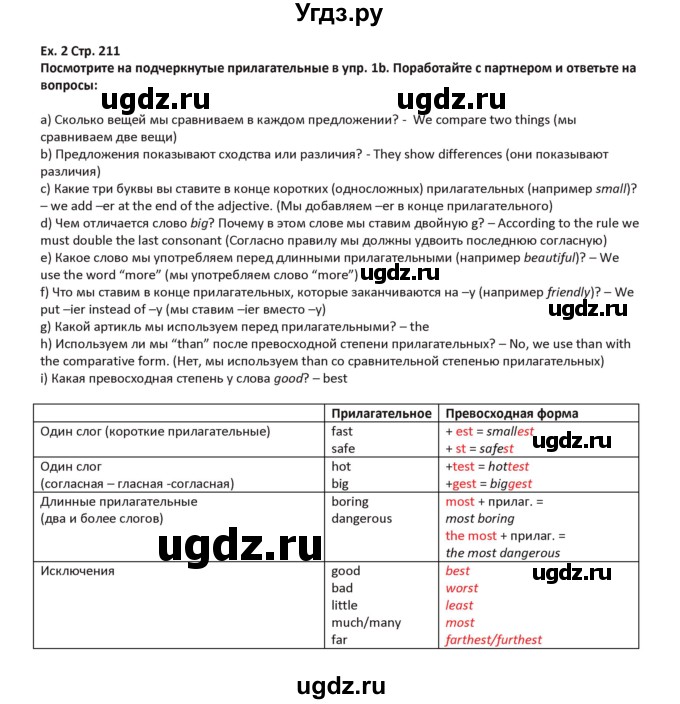 ГДЗ (Решебник) по английскому языку 5 класс Абдышева Ч.А. / страница номер / 211