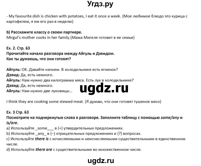 ГДЗ (Решебник) по английскому языку 5 класс Абдышева Ч.А. / страница номер / 63(продолжение 2)