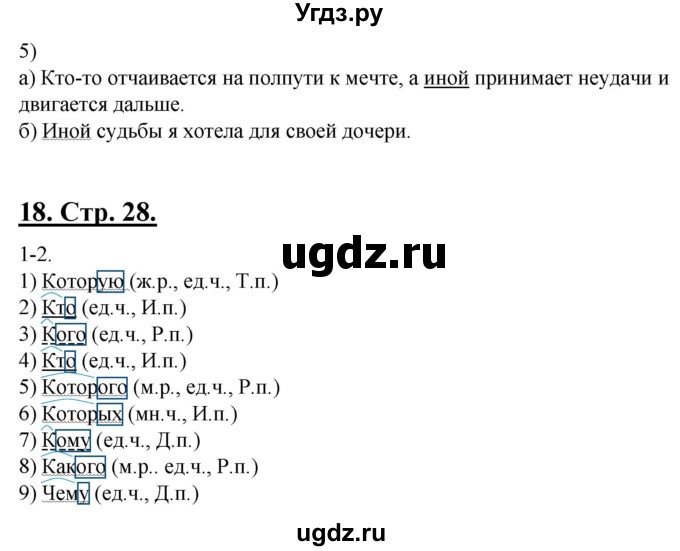 ГДЗ (Решебник) по русскому языку 6 класс (рабочая тетрадь) Склярова В.Л. / часть 3. страница номер / 28