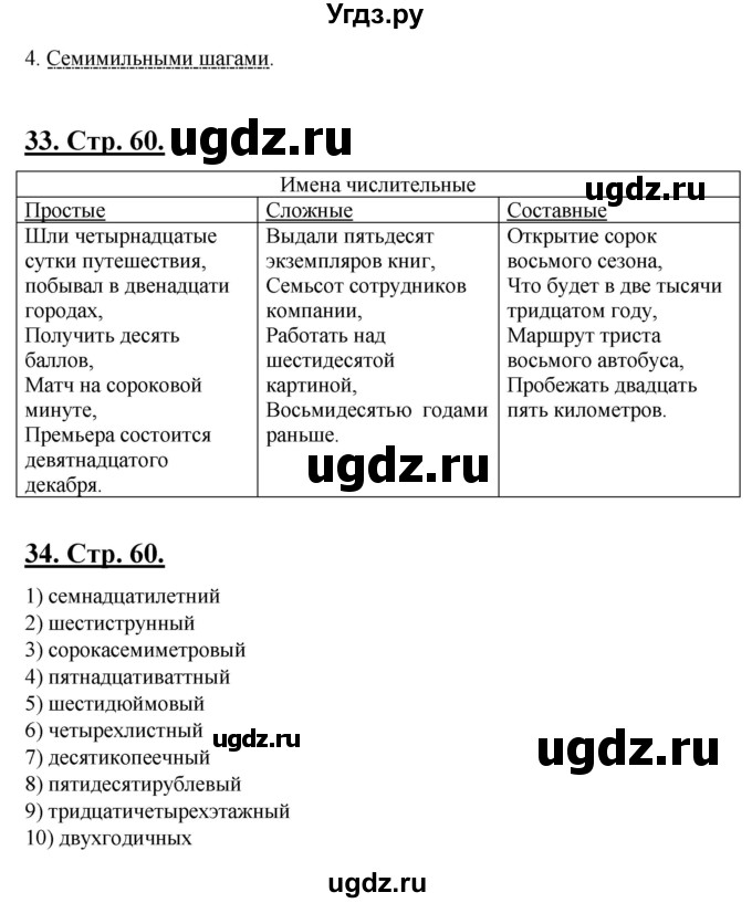 ГДЗ (Решебник) по русскому языку 6 класс (рабочая тетрадь) Склярова В.Л. / часть 3. страница номер / 60