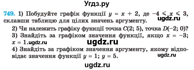 ГДЗ (Учебник) по алгебре 7 класс Истер О.С. / вправа номер / 749